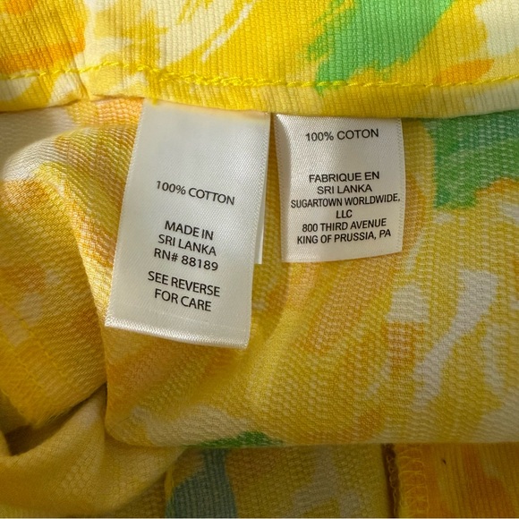 Lilly Pulitzer Sunglow Yellow Rose Short Women’s Size 00 Cotton Zipper Floral - Picture 8 of 8